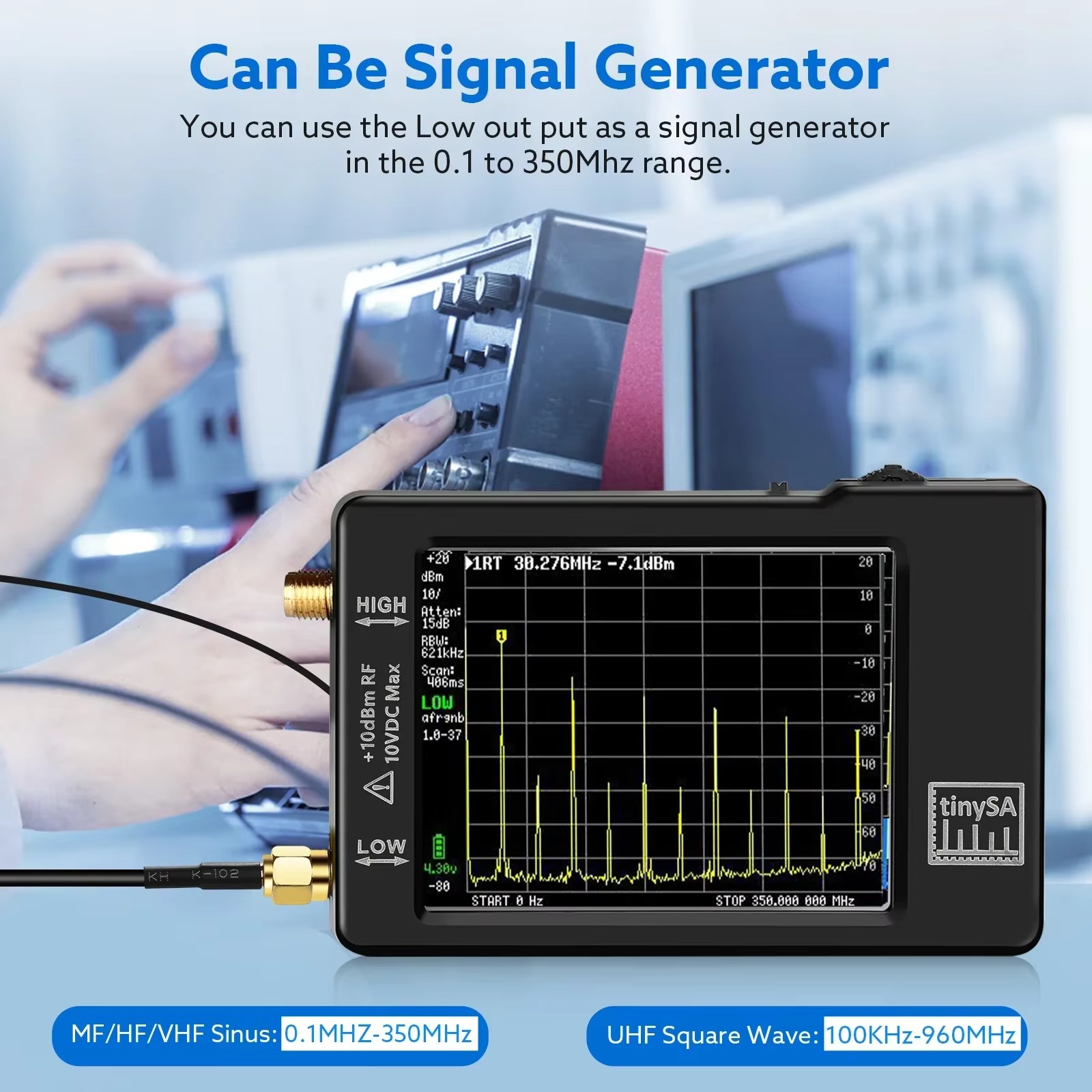 Signal Generator Spectrum Analyzer - Analisa Spektrum TinySA yang telah ditingkatkan,