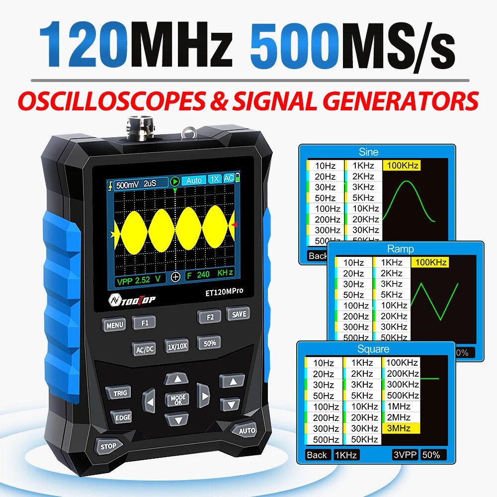 TOOLTOP ET120MPro portabel 120 - Signal Generator Spectrum Analyzer ulasan dan harga